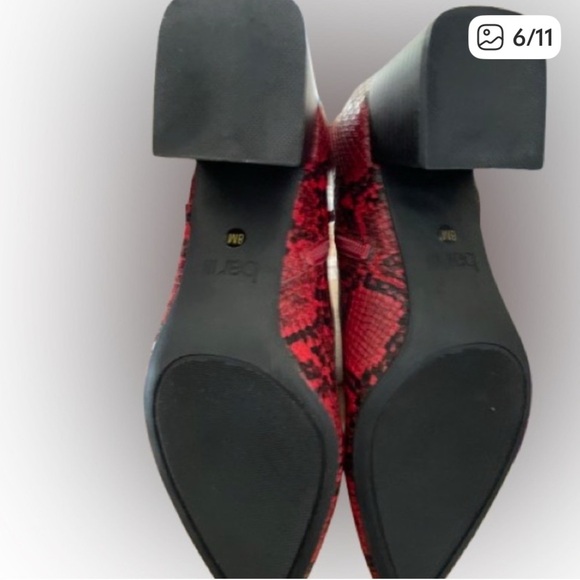 Bar III Red and Black Snake Print Ankle Boots, sz 8​ - Picture 5 of 5